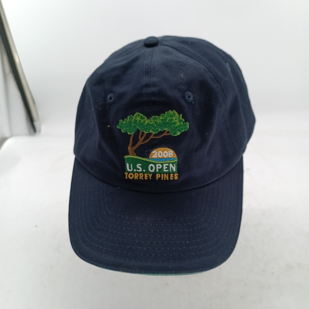 USGA 2008 U.S. Open Torrey Pines Member Hat Navy Blue Cracked BRIM #13
